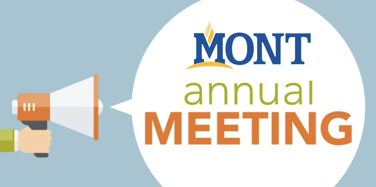 icon announcing MONT Annual Meeting with a megaphone