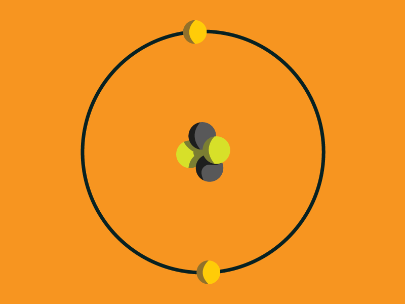 Illustration of a helium atom
