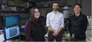 three people in a lab
